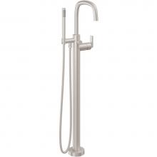 California Faucets 0811-H70.20-PC - Contemporary Single Hole Floor Mount Tub Filler – Quad Arc Spout