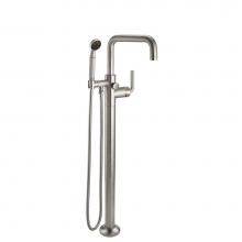 California Faucets 0911-30XK.20-MOB - Industrial Single Hole Floor Mount Tub Filler - Low Quad Spout