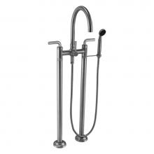 California Faucets 1003-80WR.20-MOB - Industrial Floor Mount Tub Filler