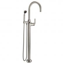 California Faucets 1011-30XF.20-MOB - Industrial Single Hole Floor Mount Tub Filler - Arc Spout