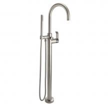 California Faucets 1111-H77.20-RBZ - Contemporary Single Hole Floor Mount Tub Filler - Arc Spout