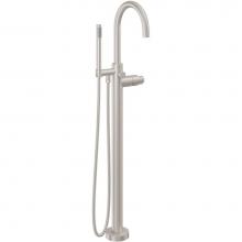 California Faucets 1111-H39H.20-PC - Contemporary Single Hole Floor Mount Tub Filler - Arc Spout