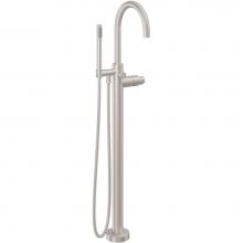 California Faucets 1111-39K.20-BTB - Contemporary Single Hole Floor Mount Tub Filler - Arc Spout