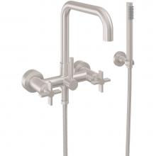 California Faucets 1206-40X.20-PC - Contemporary Wall Mount Tub Filler - Quad Spout