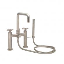 California Faucets 1208-E5.20-RBZ - Contemporary Deck Mount Tub Filler