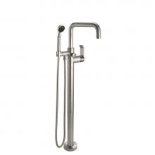 California Faucets 1211-H77.20-RBZ - Contemporary Single Hole Floor Mount Tub Filler - Quad Spout