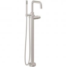 California Faucets 1211-39.20-WHT - Contemporary Single Hole Floor Mount Tub Filler - Quad Spout