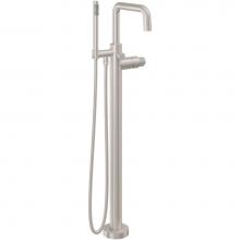 California Faucets 1211-39P.18-MBLK - Contemporary Single Hole Floor Mount Tub Filler - Quad Spout