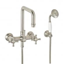 California Faucets 1406-61.20-PC - Traditional Wall Mount Tub Filler - Quad Spout