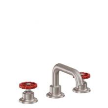 California Faucets 8002WRZB-MOB - 8'' Widespread Lavatory Faucet with ZeroDrain - Red Wheel Handles with ZeroDrain