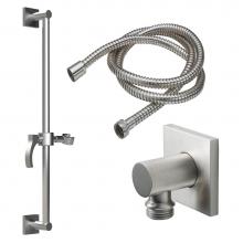 California Faucets 9127-44-PC - Slide Bar Handshower Kit - Lever Handle with Square Base