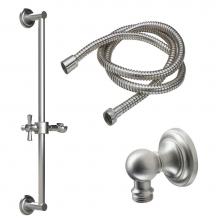 California Faucets 9127-48X-PC - Slide Bar Handshower Kit - Cross Handle with Concave Base