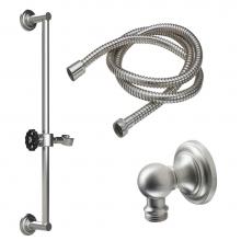 California Faucets 9127-80WB-MOB - Slide Bar Handshower Kit - Black Wheel Handle with Concave with Hex Base