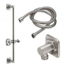 California Faucets 9127-85W-MOB - Slide Bar Handshower Kit - Wheel Handle with Quad Base