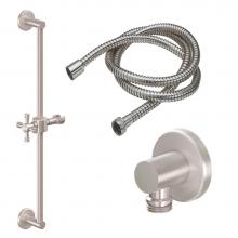 California Faucets 9127-C1X-MOB - Slide Bar Handshower Kit - Cross Handle with Round Base