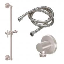 California Faucets 9127-C1XS-MOB - Slide Bar Handshower Kit - Smooth Cross Handle with Round Base