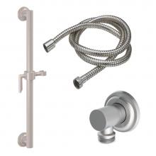 California Faucets 9127-GB30-45-PC - 30'' Grab Bar Handshower Kit - Lever Handle with Concave Base