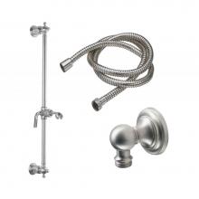 California Faucets 9129-30K-SN - Slide Bar Handshower Kit - Knurled Lever Handle