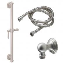 California Faucets 9129-GB24-33-PC - 24'' Grab Bar Handshower Kit - Lever Handle with Line Base