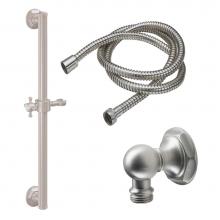 California Faucets 9129-GB24-47-PC - 24'' Grab Bar Handshower Kit - Cross Handle with Hex Base