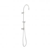 California Faucets 9152-BBU - Exposed Shower Column with Diverter and Sliding Bracket - Round Base