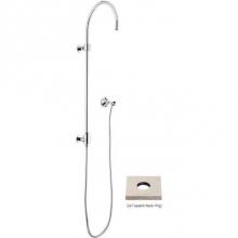 California Faucets 9153C-PC - Exposed Shower Column with Diverter and Wall Bracket - Square Base