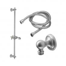 California Faucets 9129-45X-PC - Slide Bar Handshower Kit  - Cross Handle With Concave Base