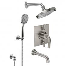 California Faucets KT07-30K.25-RBZ - Descanso Styletherm 1/2'' Thermostatic Shower System with Hand Shower Hook and Tub Spout