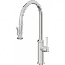 California Faucets K10-100SQ-48-PC - Pull-Down Kitchen Faucet with Squeeze Sprayer  - High Arc Spout