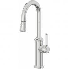 California Faucets K10-101-35-PC - Pull-Down Prep/Bar Faucet with Button Sprayer