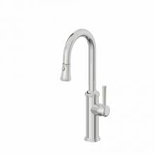 California Faucets K10-101-48-PC - Pull-Down Prep/Bar Faucet with Button Sprayer