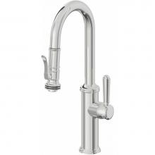 California Faucets K10-101SQ-33-PC - Pull-Down Prep/Bar Faucet with Squeeze Sprayer