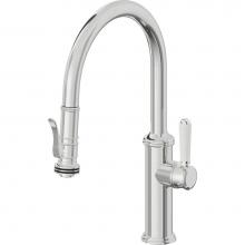 California Faucets K10-102SQ-35-PC - Pull-Down Kitchen Faucet with Squeeze Sprayer  - Low Arc Spout