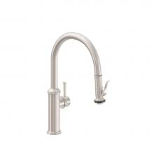 California Faucets K10-102SQ-42-PC - Pull-Down Kitchen Faucet with Squeeze Handle Sprayer - Low Spout