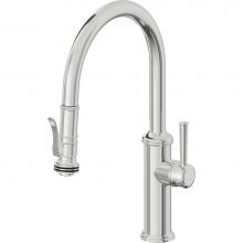 California Faucets K10-102SQ-48-PC - Pull-Down Kitchen Faucet with Squeeze Sprayer  - Low Arc Spout