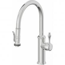 California Faucets K10-102SQ-61-PC - Pull-Down Kitchen Faucet with Squeeze Sprayer  - Low Arc Spout