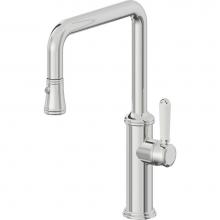 California Faucets K10-103-35-PC - Pull-Down Kitchen Faucet with Button Sprayer  - Quad Spout