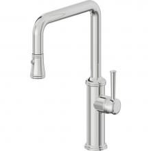 California Faucets K10-103-48-PC - Pull-Down Kitchen Faucet with Button Sprayer  - Quad Spout