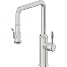 California Faucets K10-103SQ-61-PC - Pull-Down Kitchen Faucet with Squeeze Sprayer  - Quad Spout