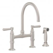 California Faucets K10-120S-33-PC - Bridge Kitchen Faucet with Sidespray