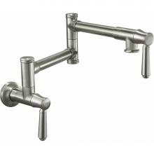 California Faucets K10-200-33-MWHT - Pot Filler - Dual Handle Wall Mount - Traditional