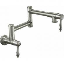 California Faucets K10-200-61-SN - Pot Filler - Dual Handle Wall Mount - Traditional