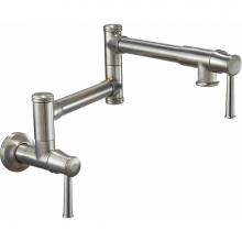 California Faucets K10-200-48-MWHT - Pot Filler - Dual Handle Wall Mount - Traditional