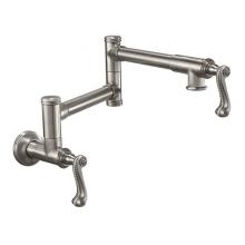 California Faucets K10-201-38-PC - Pot Filler - Dual Handle Wall Mount - Traditional