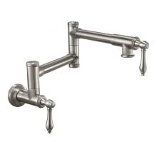 California Faucets K10-201-42-PC - Pot Filler - Dual Handle Wall Mount - Traditional