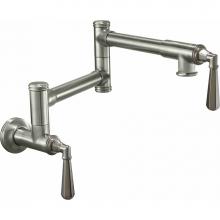 California Faucets K10-201-46-MWHT - Pot Filler - Dual Handle Wall Mount - Traditional