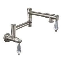 California Faucets K10-201-CLEV-PC - Pot Filler - Dual Handle Wall Mount - Traditional