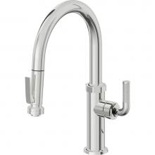 California Faucets K30-102SQ-KL-PC - Pull-Down Kitchen Faucet with Squeeze Sprayer  - Low Arc Spout