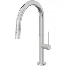 California Faucets K50-102-ST-PC - Pull-Down Kitchen Faucet with Button Sprayer  - Low Arc Spout