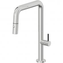 California Faucets K50-103-BSST-PC - Pull-Down Kitchen Faucet with Button Sprayer  - Quad Spout